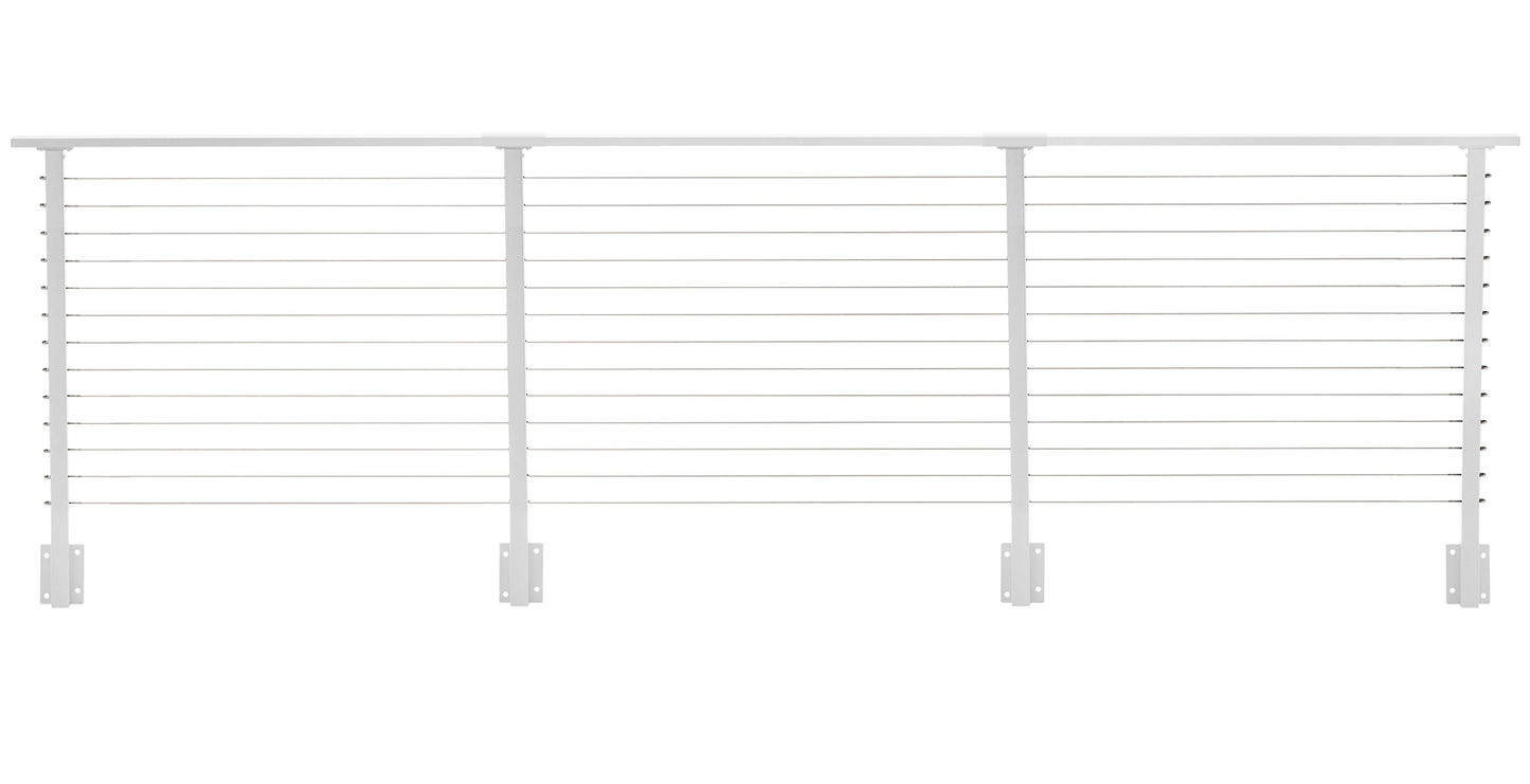 13 ft. Deck Cable Railing, 42 in. Face Mount in White