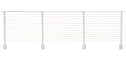 17 ft. Deck Cable Railing, 42 in. Face Mount in White