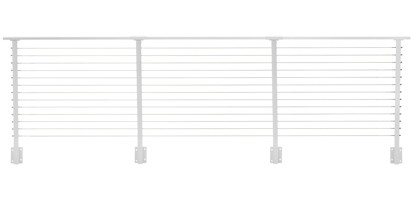 18 ft. Deck Cable Railing, 42 in. Face Mount in White