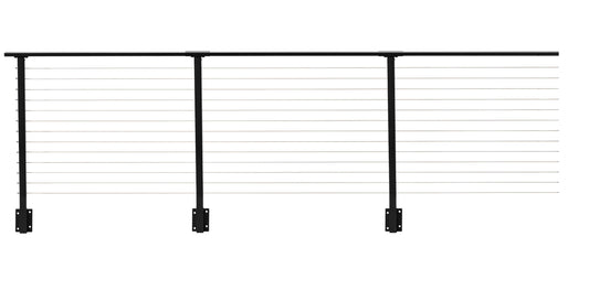50 ft. Deck Cable Railing, 42 in. Face Mount, Black , Stainless
