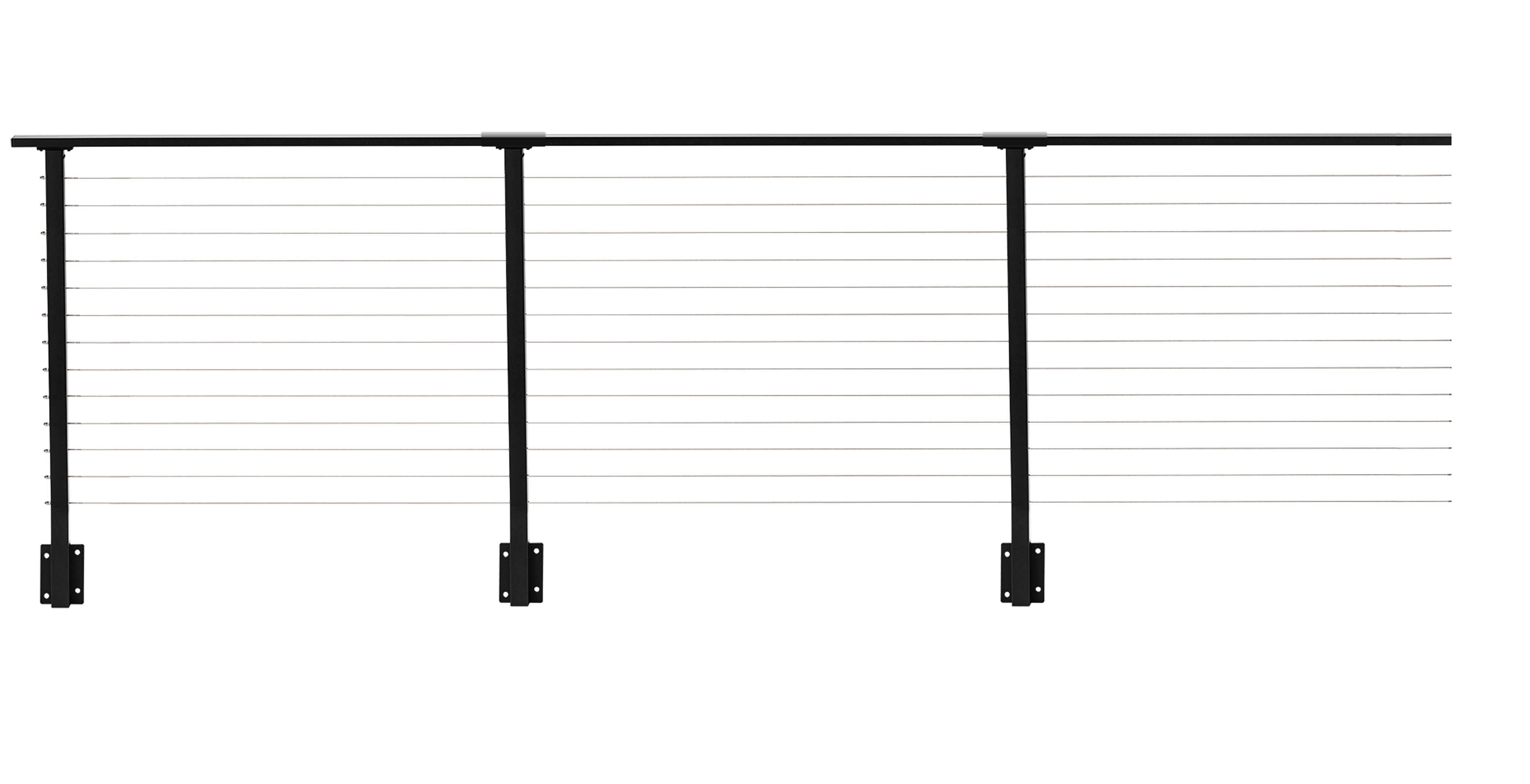 41 ft. Deck Cable Railing, 42 in. Face Mount, Black – CityPost Cable ...