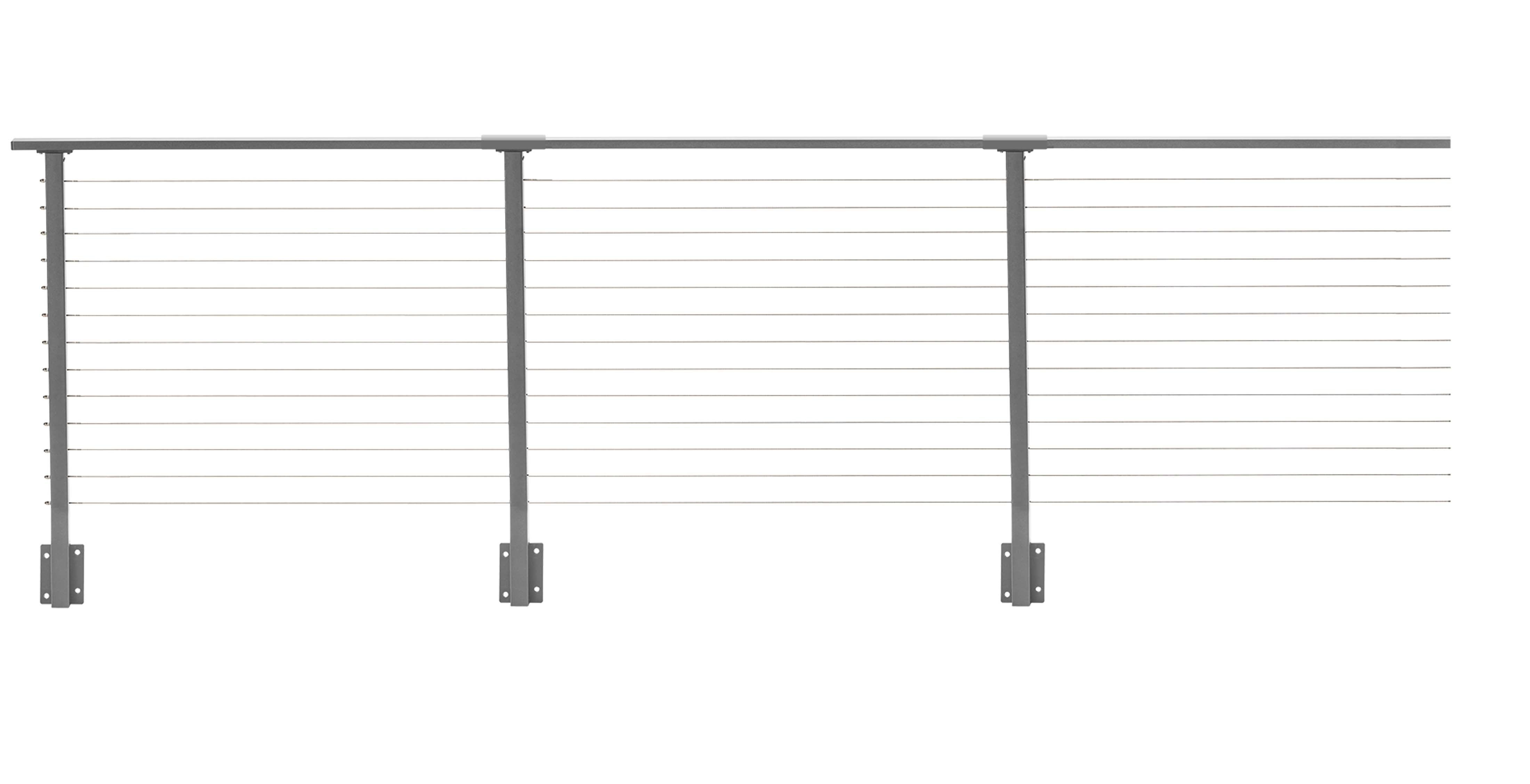 26 ft. x 42 in. Grey Deck Cable Railing, Face Mount , Stainless ...