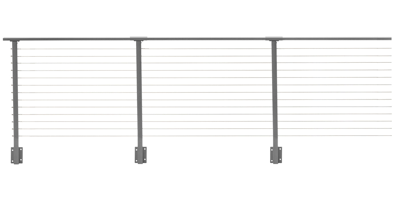 53 ft. Grey Deck Cable Railing 42 in. Face Mount , Stainless