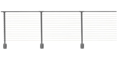 39 ft. x 42 in. Grey Deck Cable Railing, Face Mount