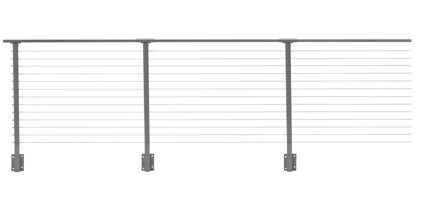 27 ft. x 42 in. Grey Deck Cable Railing, Face Mount