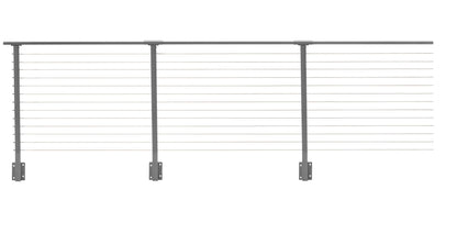 41 ft. x 42 in. Grey Deck Cable Railing, Face Mount