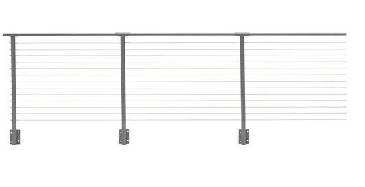 50 ft. Grey Deck Cable Railing 42 in. Face Mount , Stainless