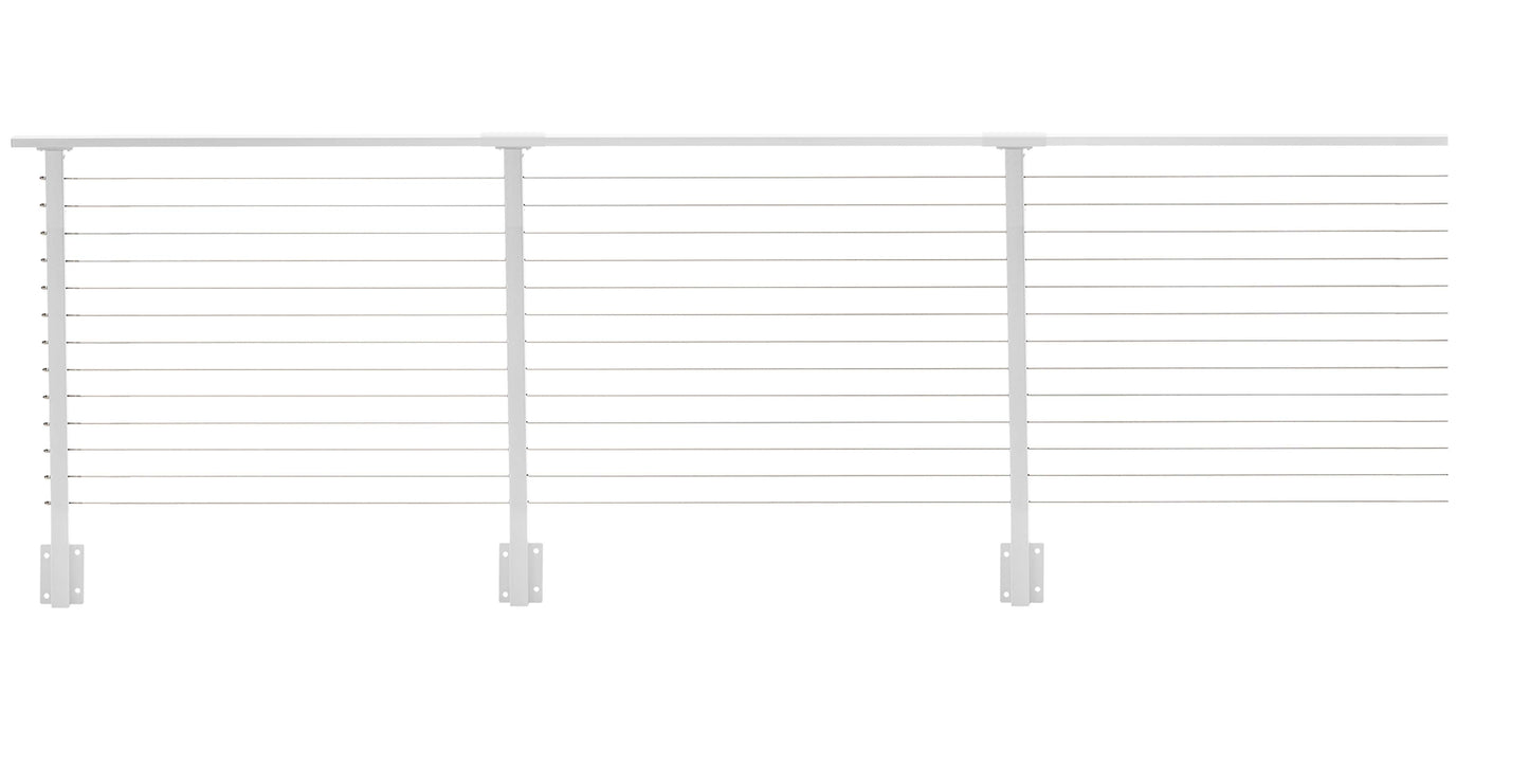 34 ft. x 42 in. White Deck Cable Railing, Face Mount