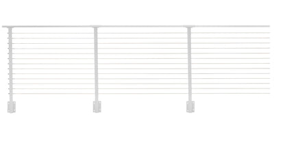 24 ft. x 42 in. White Deck Cable Railing, Face Mount