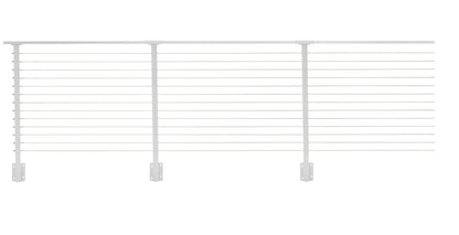 64 ft. x 42 in. White Deck Cable Railing, Face Mount , Stainless