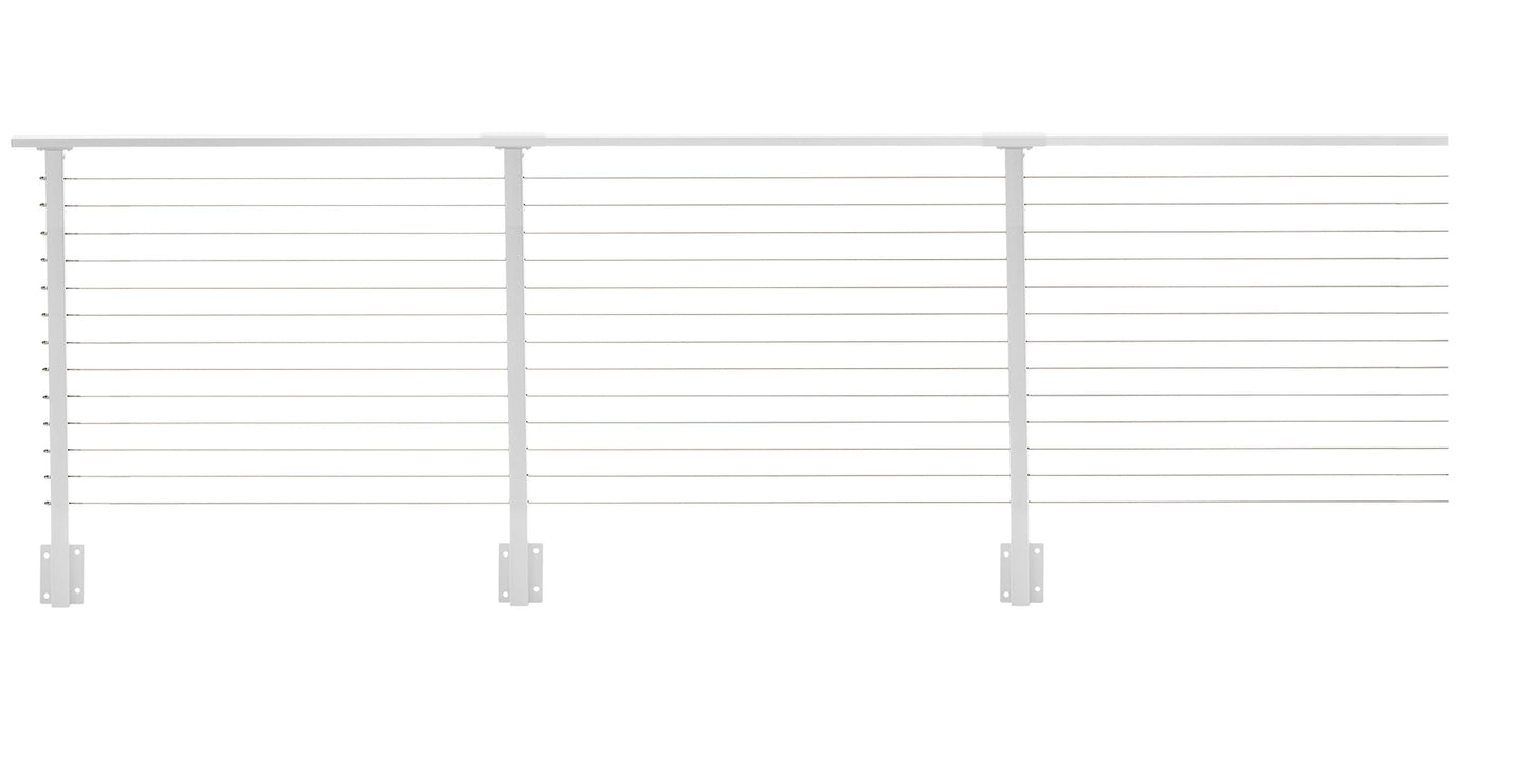 63 ft. x 42 in. White Deck Cable Railing, Face Mount