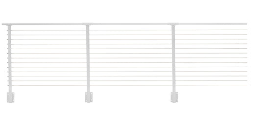 20 ft. Deck Cable Railing, 42 in. Face Mount, White , Stainless
