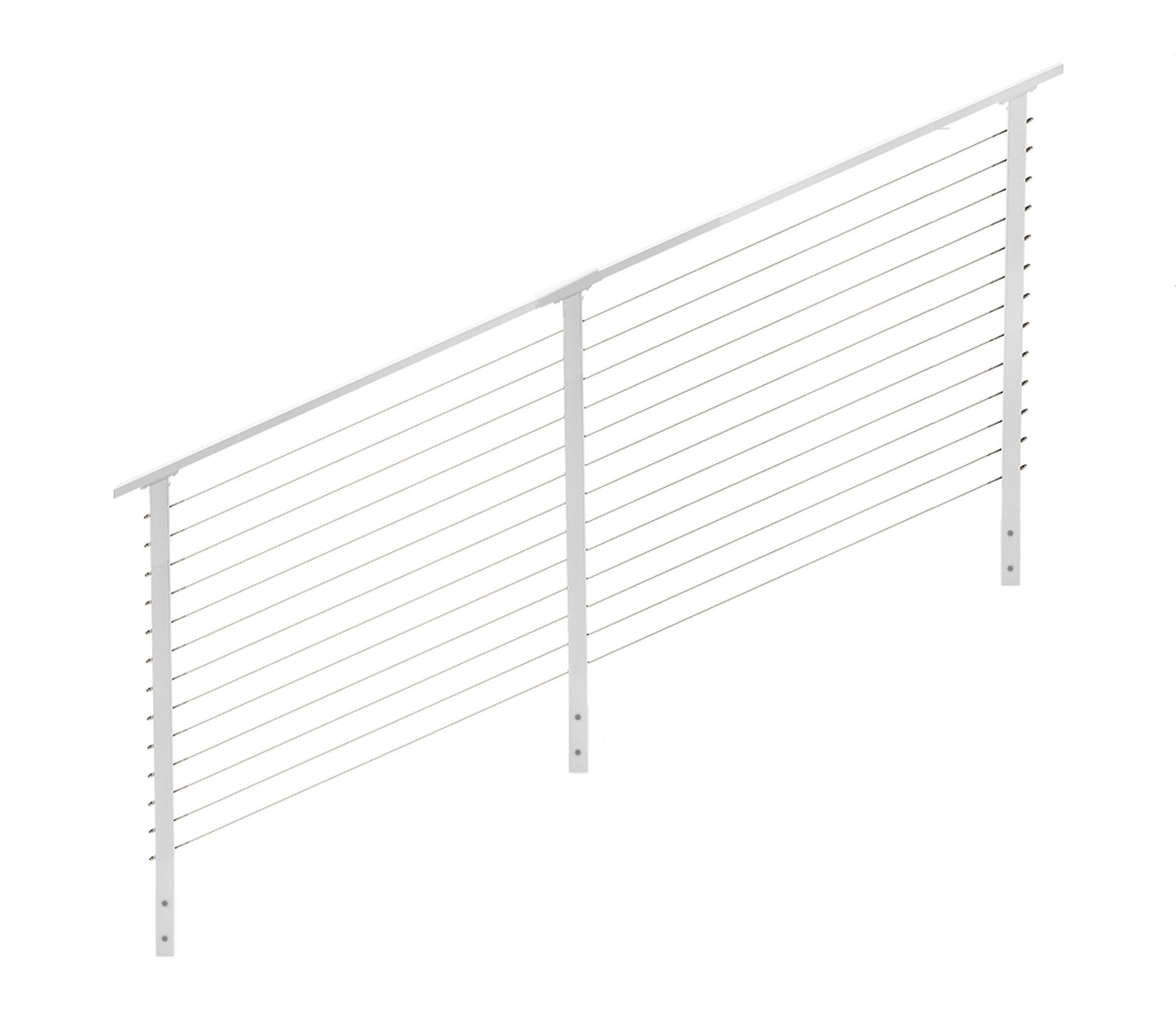 9 ft. Stair Cable Railing: 42 in. Face Mount: White