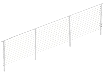 16 ft. Stair Cable Railing: 42 in. Face Mount: White , Stainless