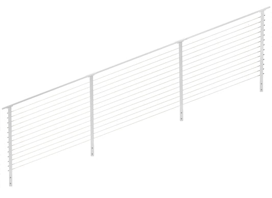 16 ft. Stair Cable Railing: 42 in. Face Mount: White