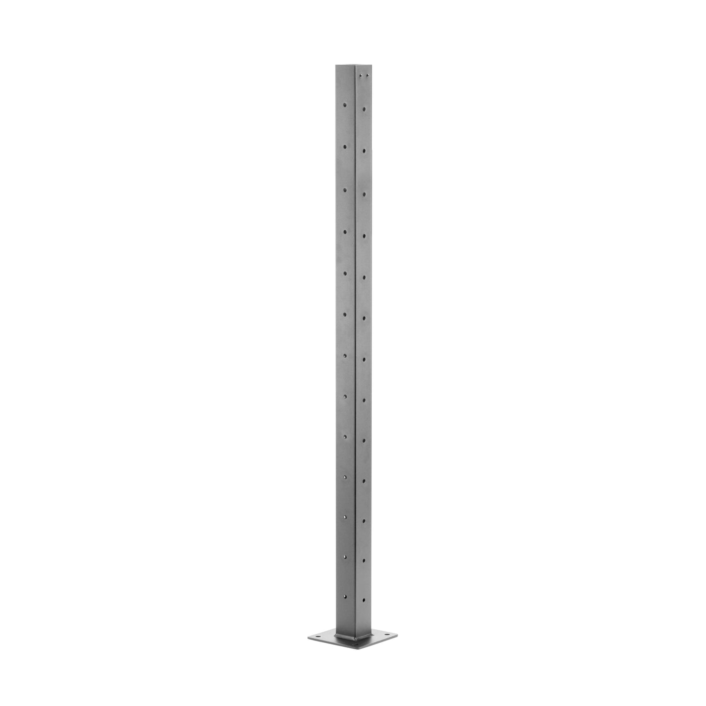 42", Base Mount, Corner, Stainless Post, Grey