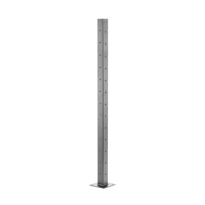 42", Base Mount, Corner, Stainless Post, Grey