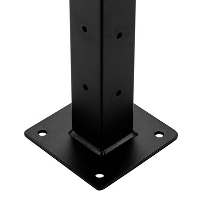 36", Base Mount, Corner, Stainless Post, Black