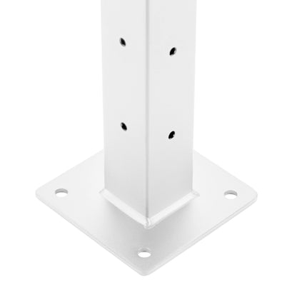 42", Base Mount, Corner, Stainless Post, White