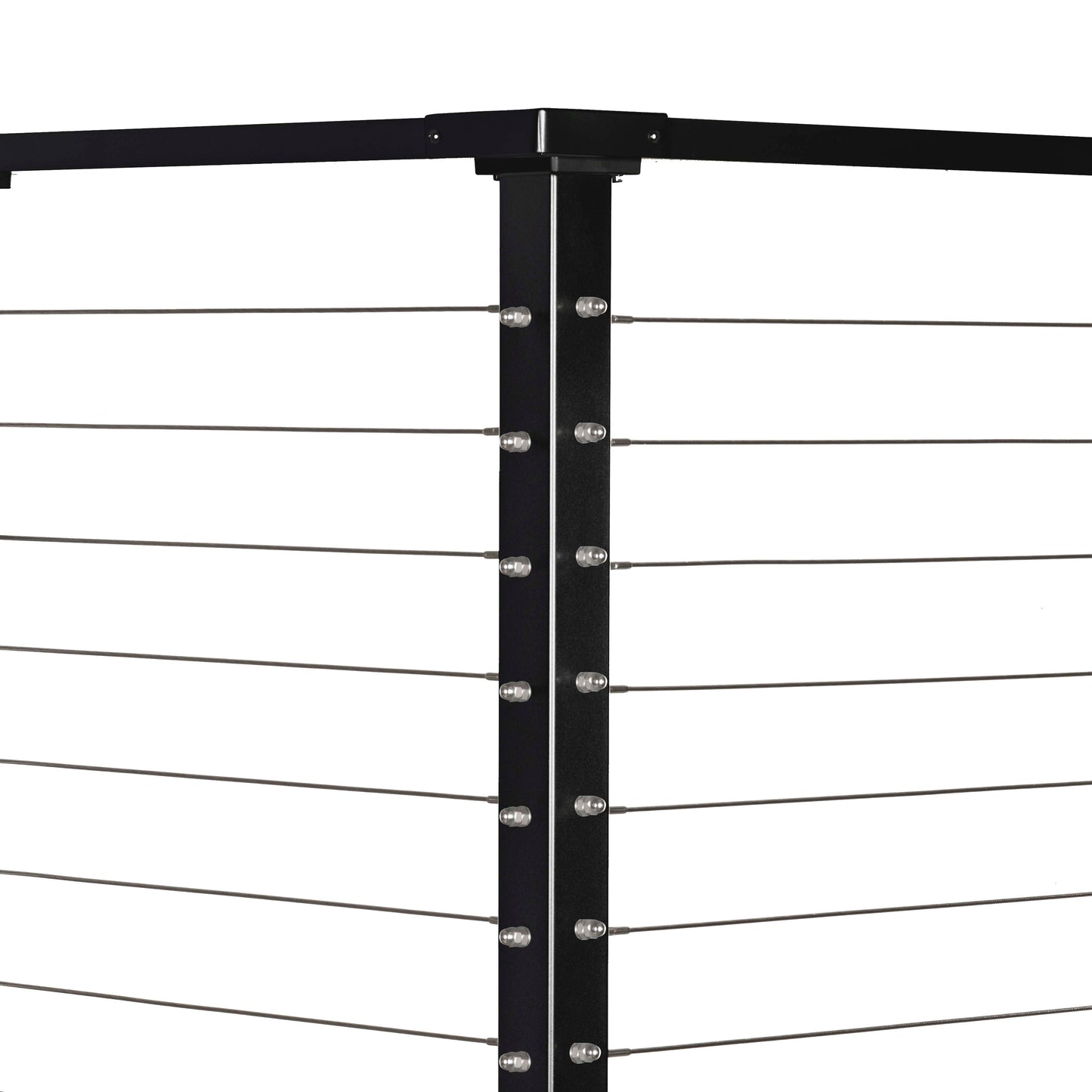 42", Base Mount, Corner, Stainless Post, Black