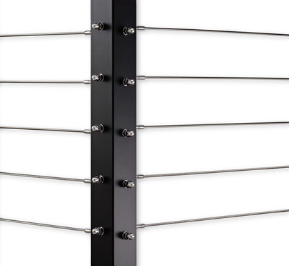 36", Fascia Mount, Corner, Stainless Post, Black