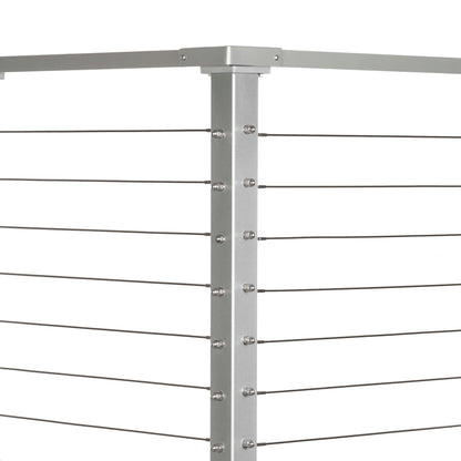 36", Fascia Mount, Corner, Stainless Post, Grey