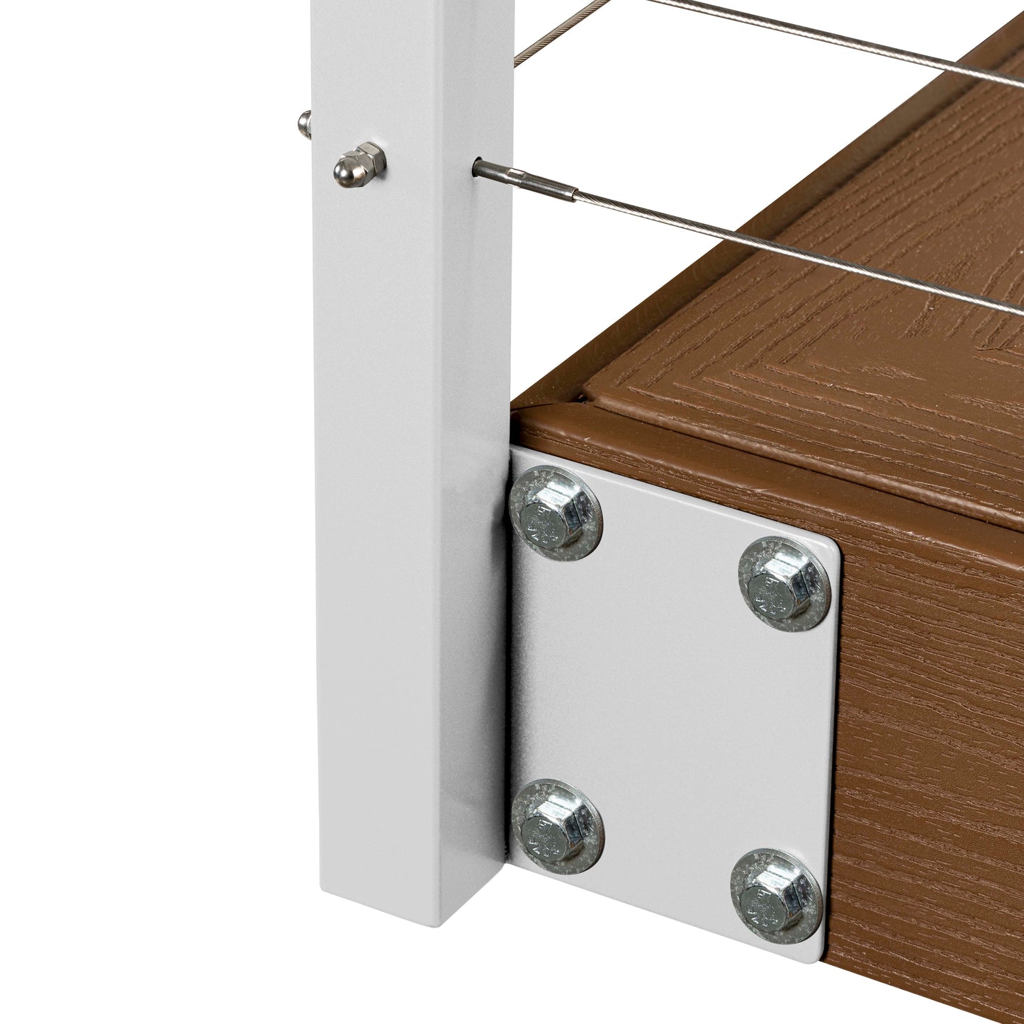 42", Fascia Mount, Corner, Zinc Post, White