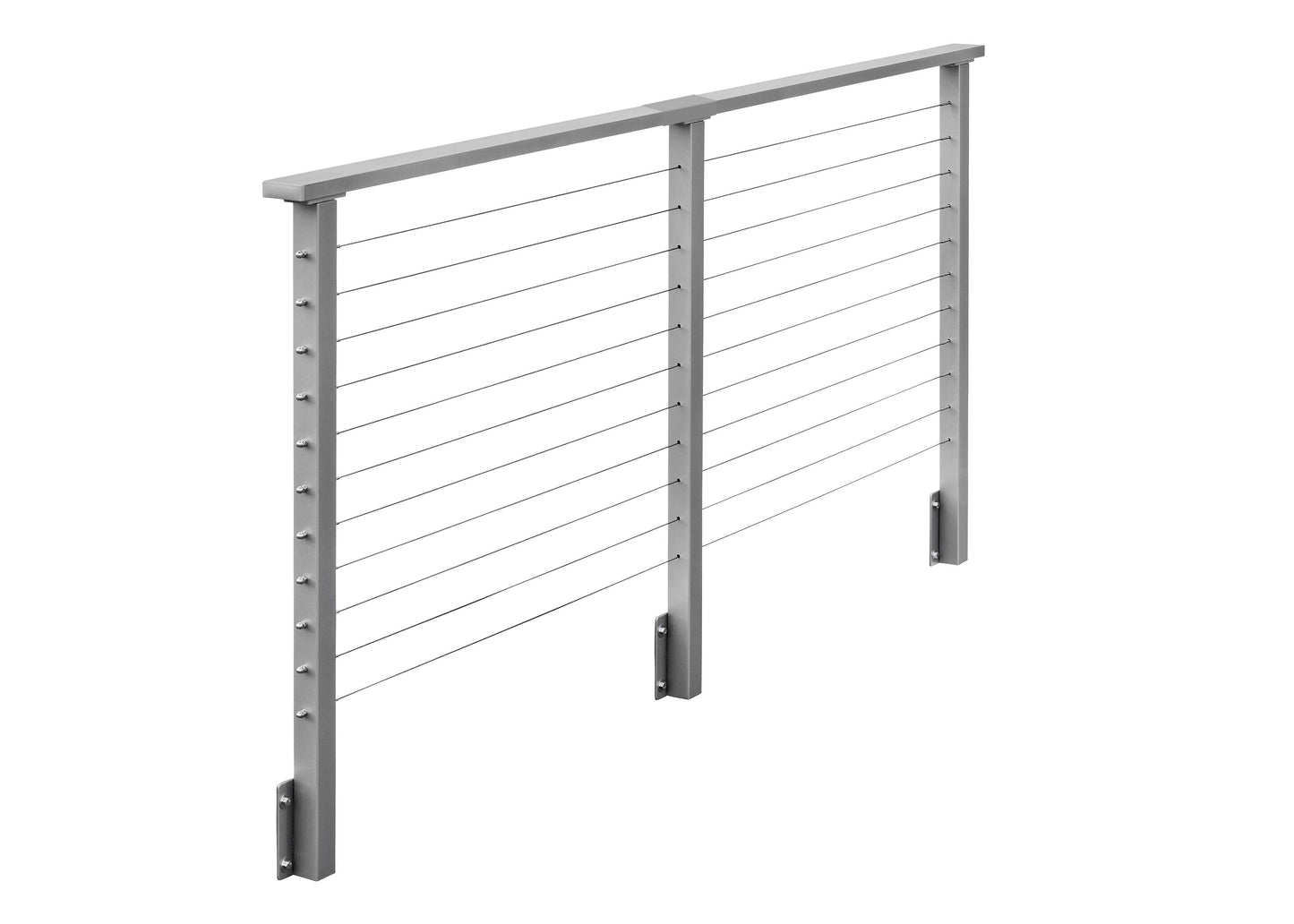 11 ft. Deck Cable Railing, 36 in. Face Mount, Grey , Stainless