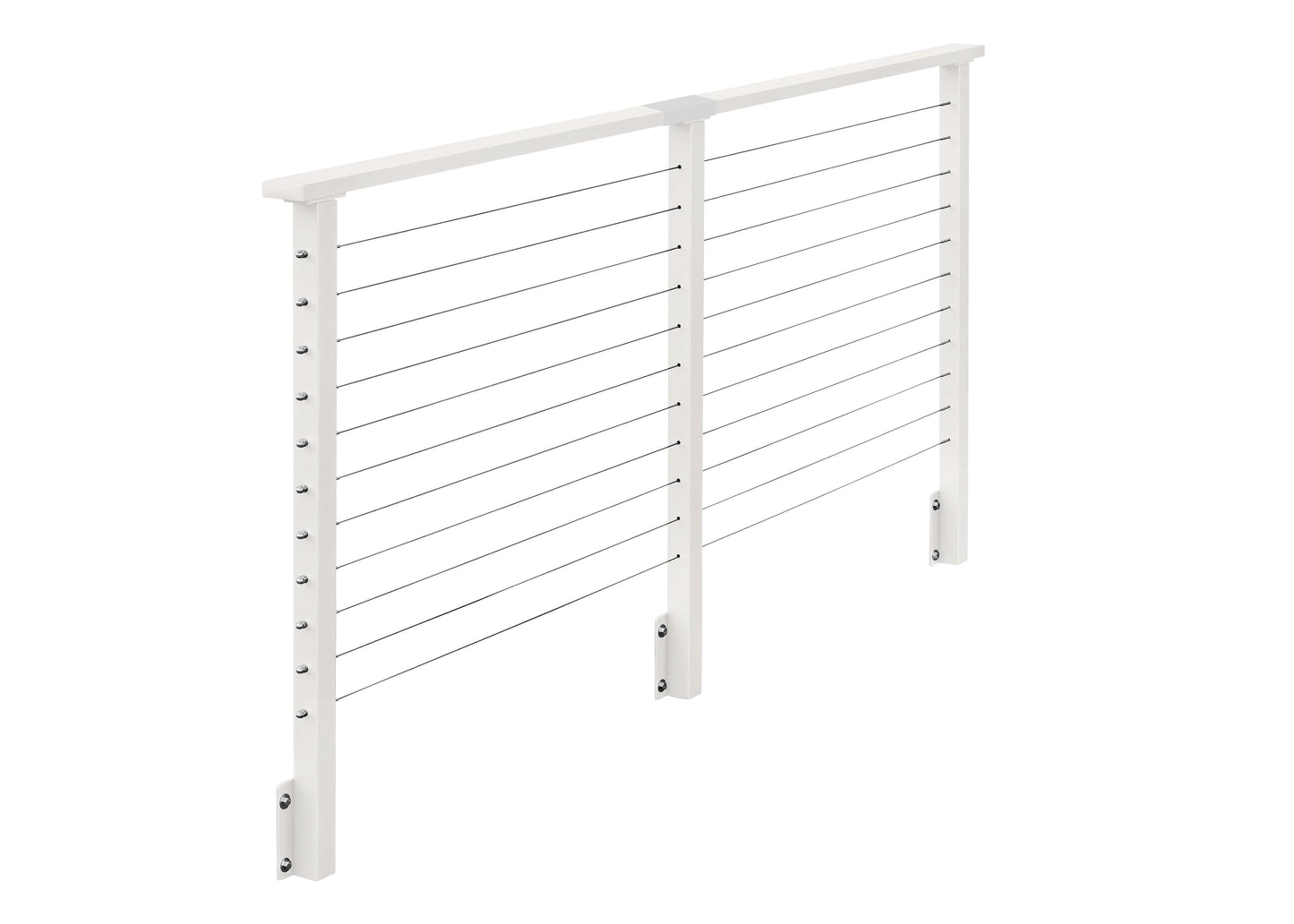 10 ft. Deck Cable Railing, 36 in. Face Mount, White