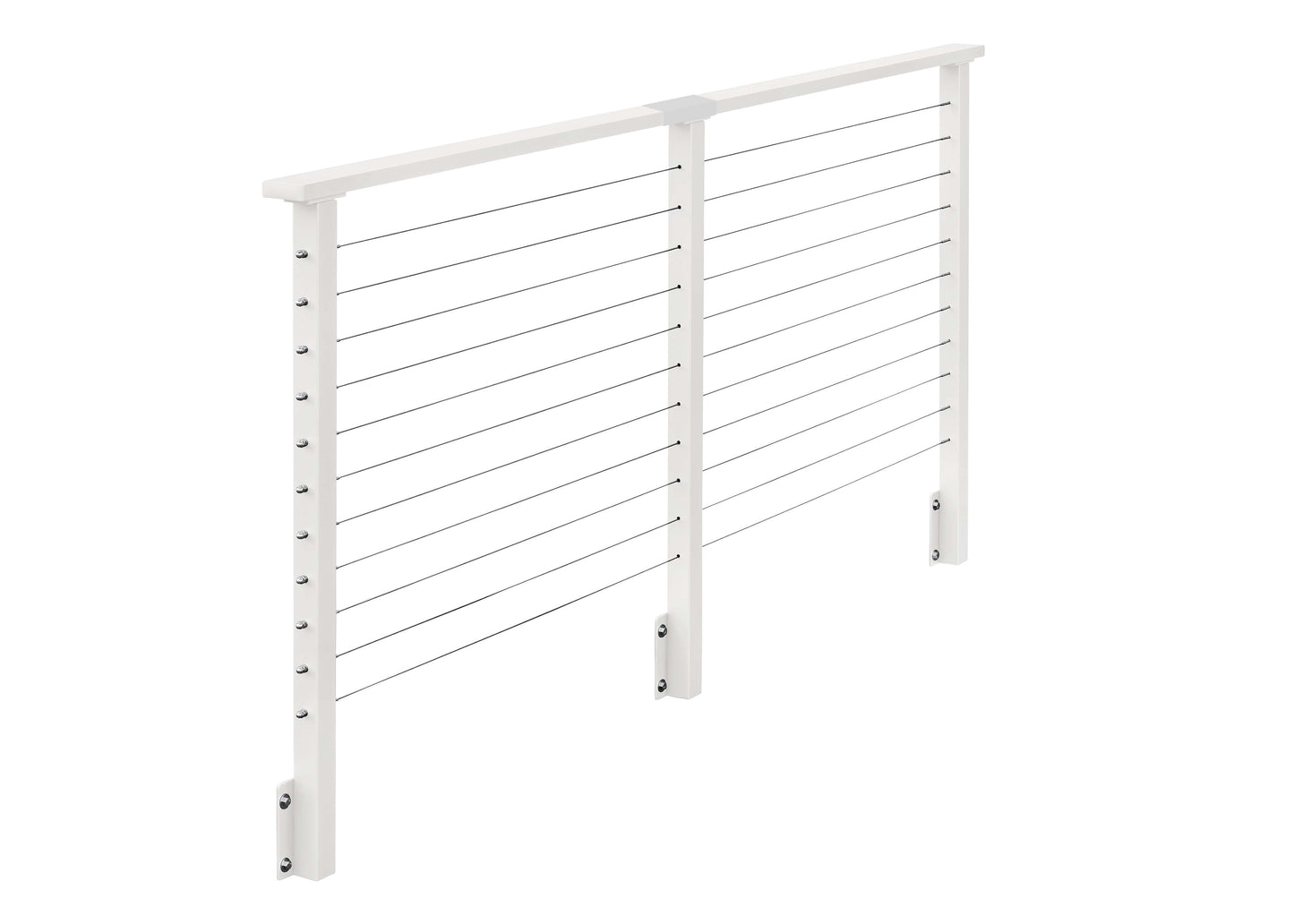 7 ft. Deck Cable Railing, 36 in. Face Mount, White , Stainless
