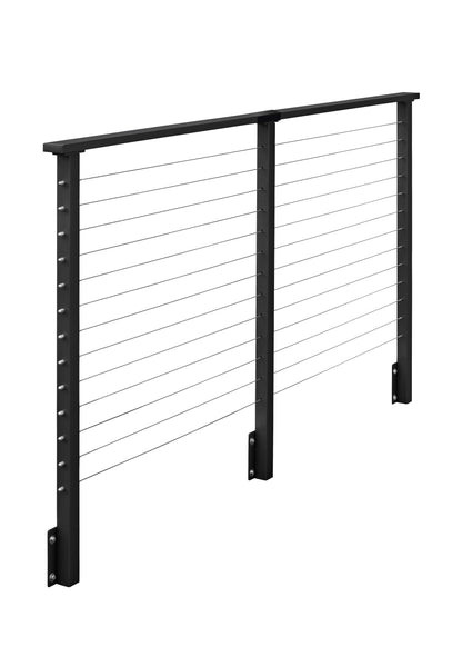 10 ft. Deck Cable Railing, 42 in. Face Mount, Black , Stainless