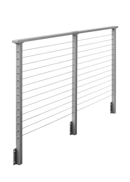 8 ft. Deck Cable Railing, 42 in. Face Mount, Grey