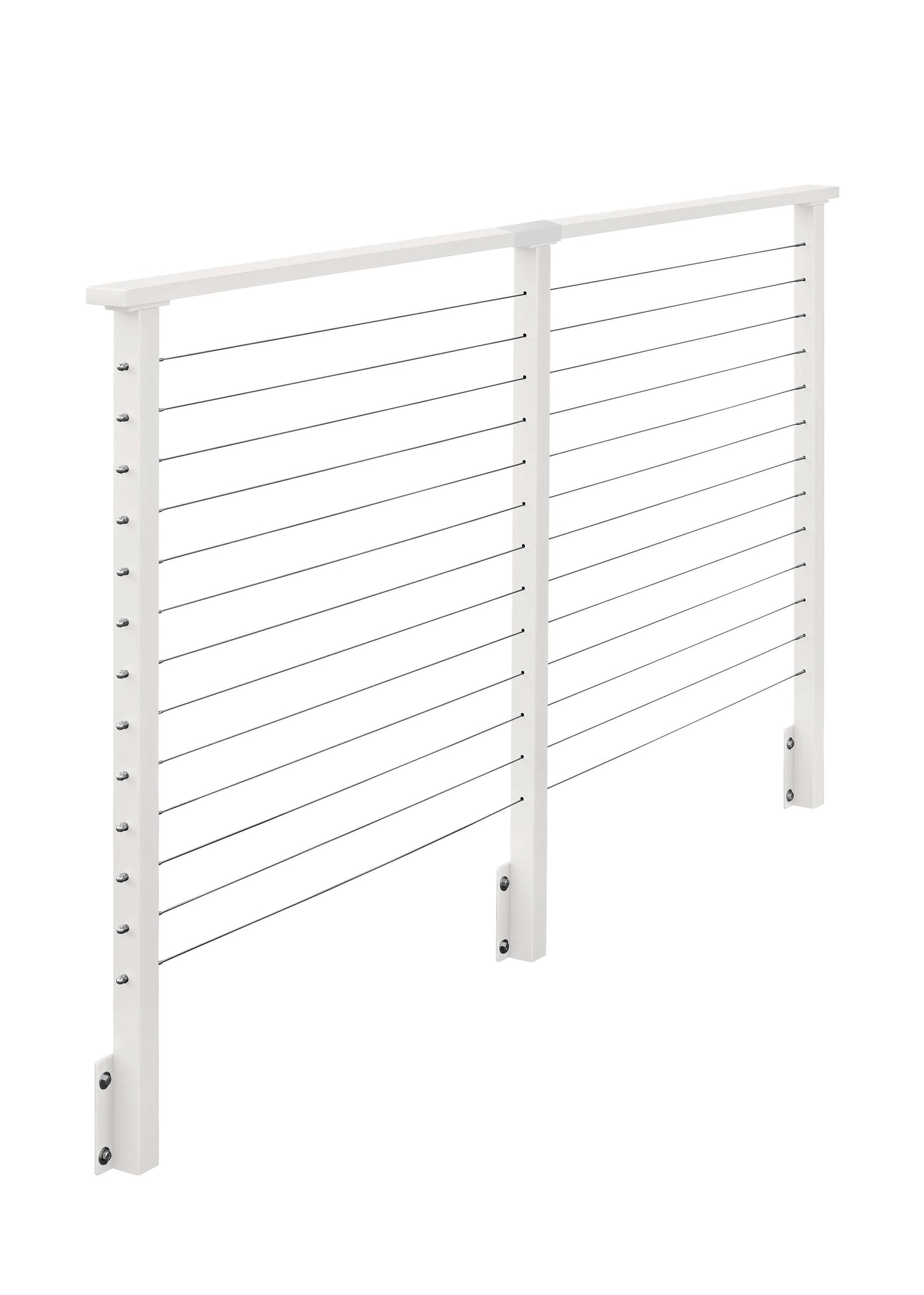 7 ft. Deck Cable Railing, 42 in. Face Mount, White , Stainless