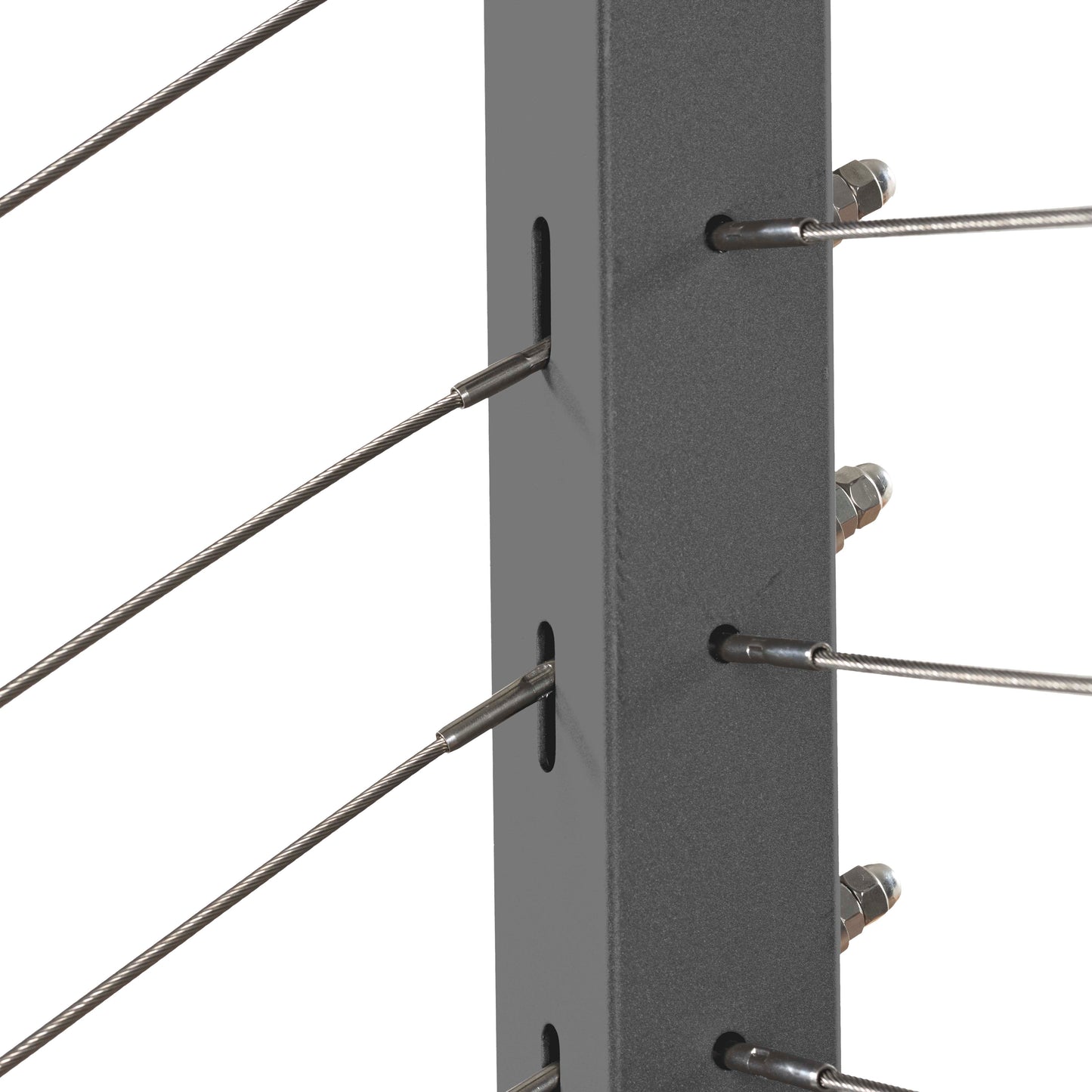 42", Base Mount, 36" Transition, Stainless Post, Grey