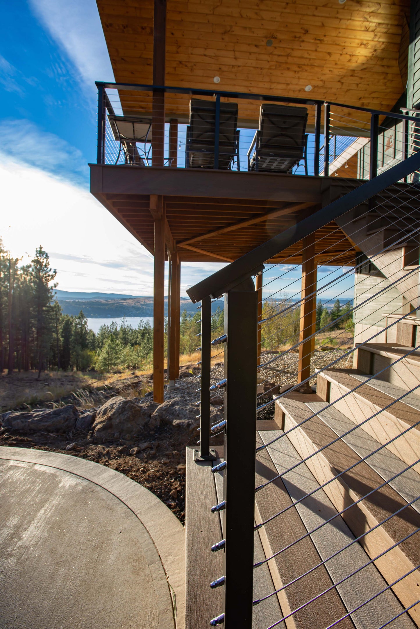 6 ft. Stair Cable Railing, 36 in. Base Mount, Grey