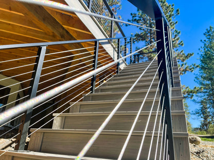 8 ft. Stair Cable Railing in White , Stainless