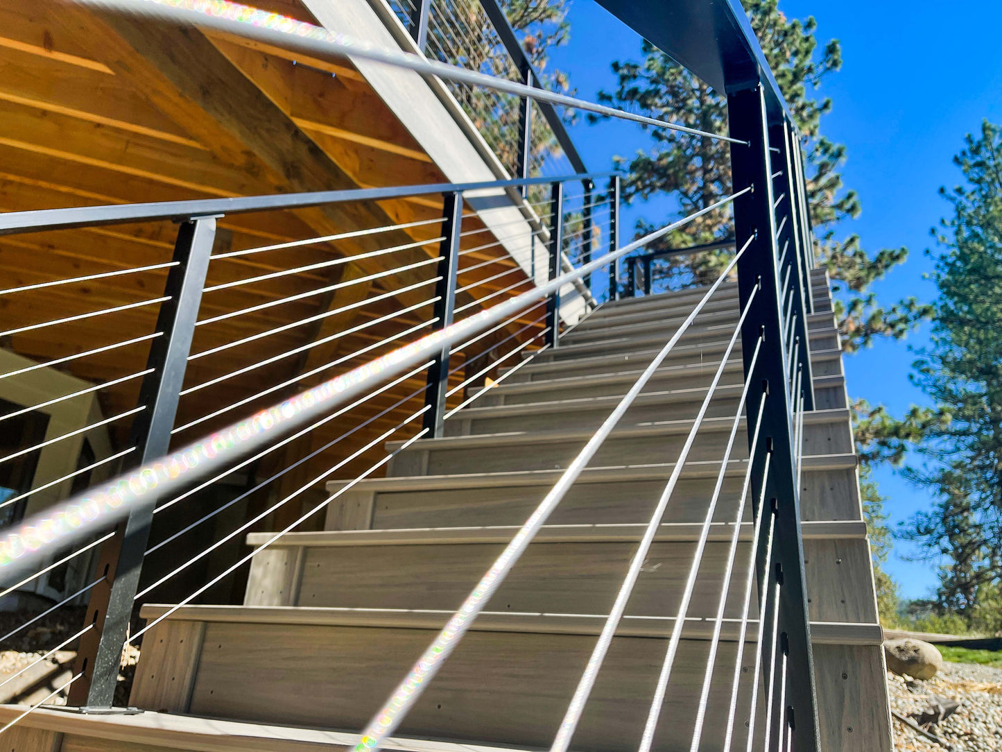22 ft. x 36 in. Bronze Stair Cable Railing, Face Mount , Stainless