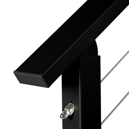 6 ft. Stair Cable Railing, 42 in. Base Mount, Black , Stainless