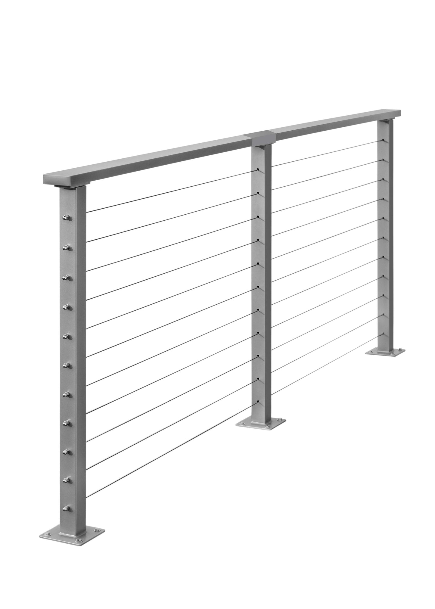 10 ft. Deck Cable Railing, 36 in. Base Mount, Grey , Stainless