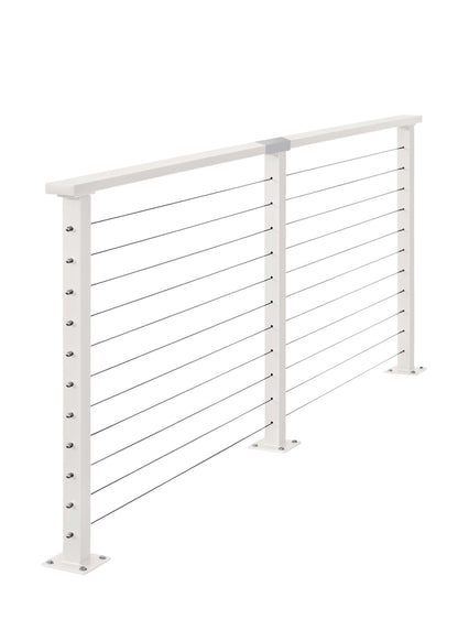 10 ft. Deck Cable Railing, 36 in. Base Mount, White , Stainless