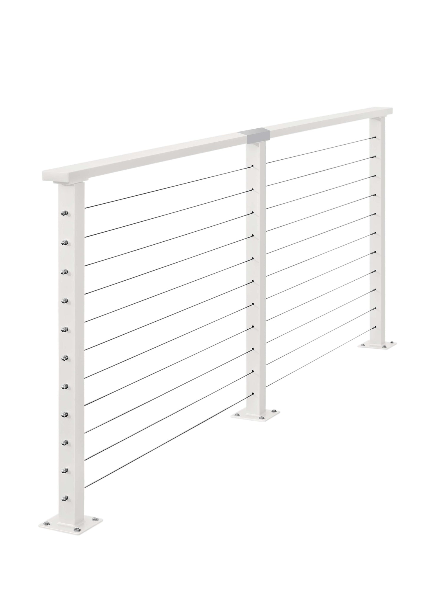 7 ft. Deck Cable Railing, 36 in. Base Mount, White , Stainless