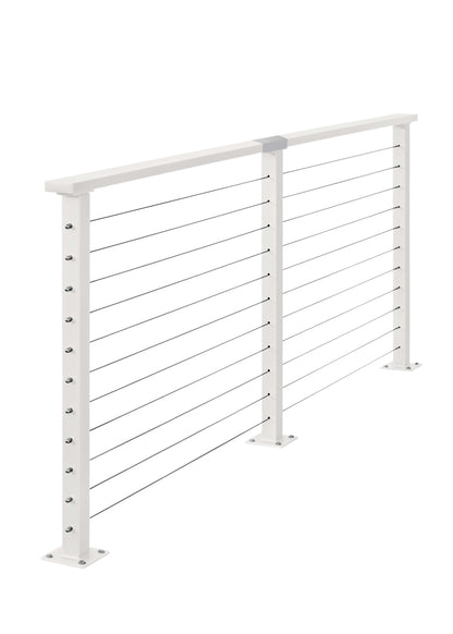 11 ft. Deck Cable Railing, 36 in. Base Mount, White