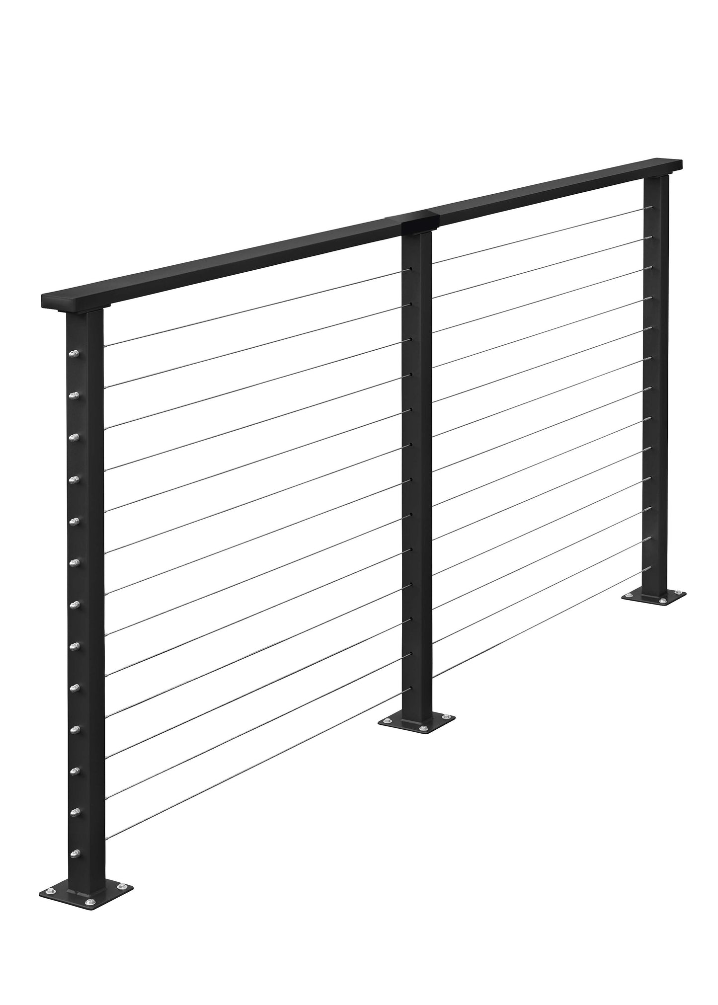10 ft. Deck Cable Railing, 42 in. Base Mount, Black , Stainless