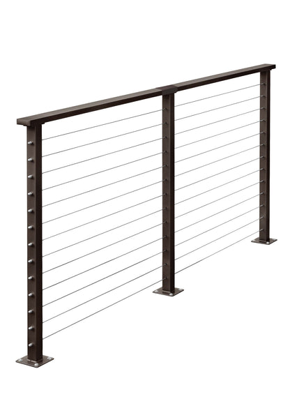 9 ft. Deck Cable Railing, 42 in. Base Mount, Bronze