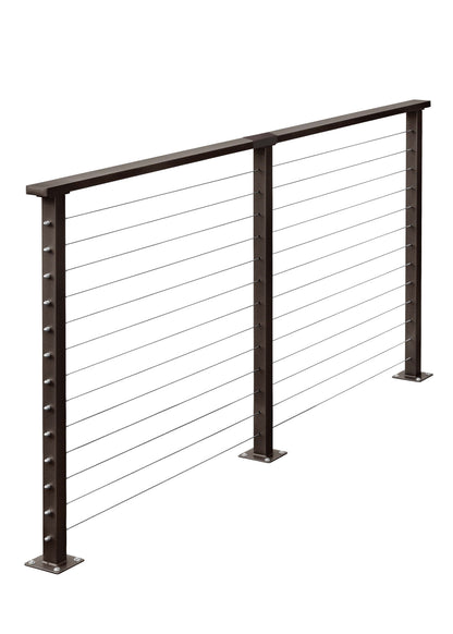9 ft. Deck Cable Railing, 42 in. Base Mount, Bronze , Stainless