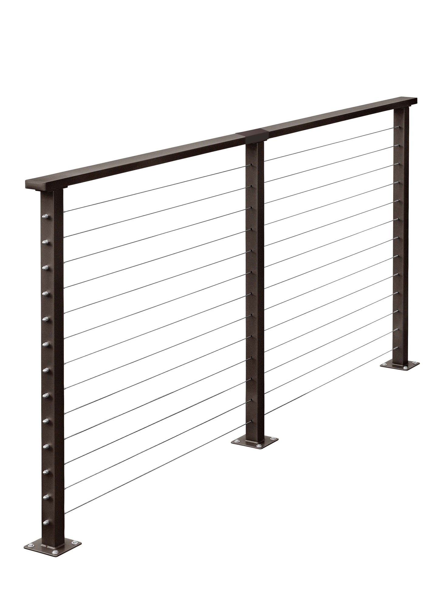 12 ft. Deck Cable Railing, 42 in. Base Mount, Bronze , Stainless