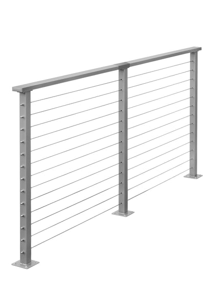 7 ft. Deck Cable Railing, 42 in. Base Mount, Grey , Stainless