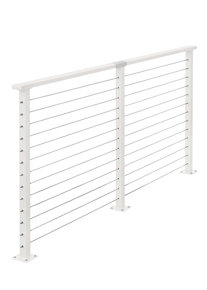 9 ft. Deck Cable Railing, 42 in. Base Mount, White