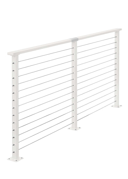 7 ft. Deck Cable Railing, 42 in. Base Mount, White , Stainless