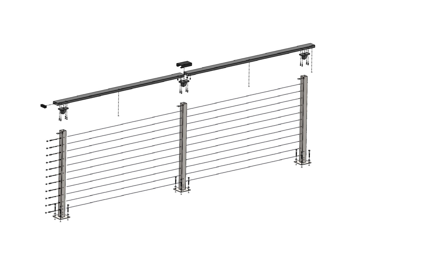 8 ft. White Deck Cable Railing , Stainless